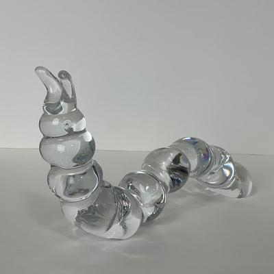 -152- MARCOLIN | Lead Crystal Caterpillar | Sticker & Signed