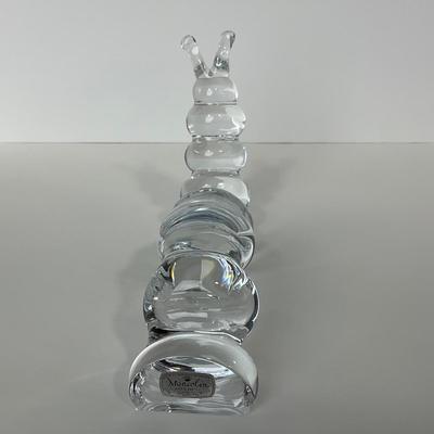 -152- MARCOLIN | Lead Crystal Caterpillar | Sticker & Signed