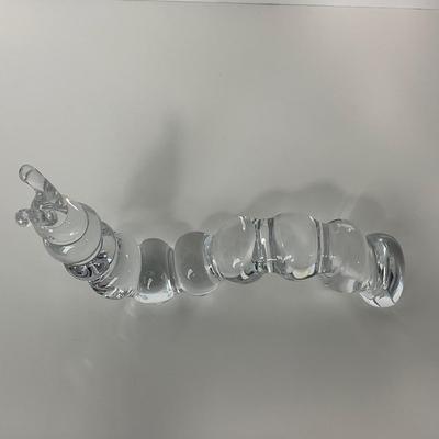 -152- MARCOLIN | Lead Crystal Caterpillar | Sticker & Signed