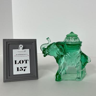-157- NEW MARTINSVILLE | Light Green Elephant Incense Burner