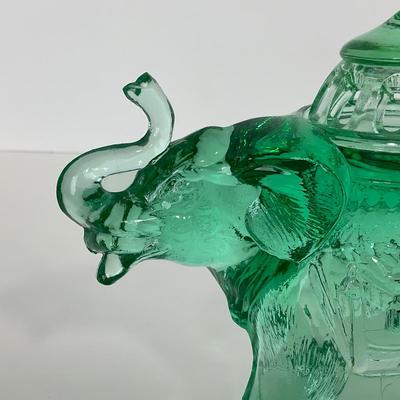 -157- NEW MARTINSVILLE | Light Green Elephant Incense Burner