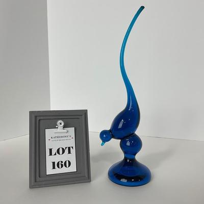 -160- VIKING | Mid Century Blue Long Tail Bird