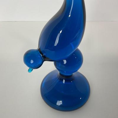 -160- VIKING | Mid Century Blue Long Tail Bird