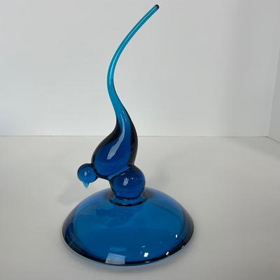 -166- VIKING | Mid Century Bluenique Long Tail | Candy Dish
