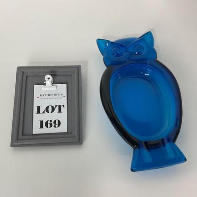-169- VIKING | Mid Century Bluenique Owl Ash Tray