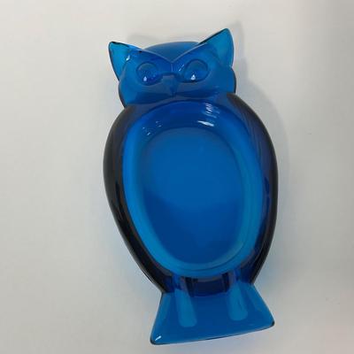 -169- VIKING | Mid Century Bluenique Owl Ash Tray