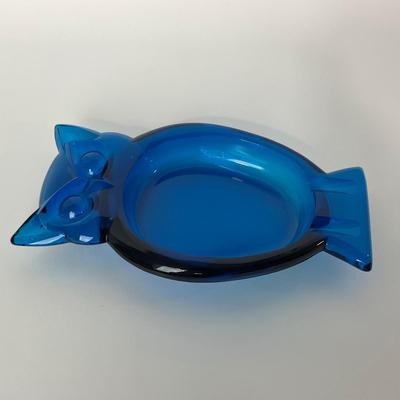 -169- VIKING | Mid Century Bluenique Owl Ash Tray