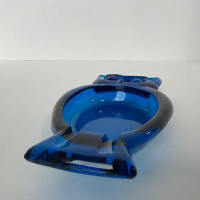 -169- VIKING | Mid Century Bluenique Owl Ash Tray
