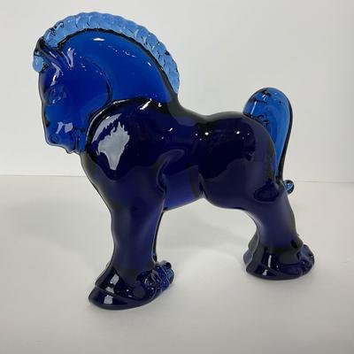 -177- LONGABERGER | Heisey Mosser Cobalt Blue Marked Clydesdale