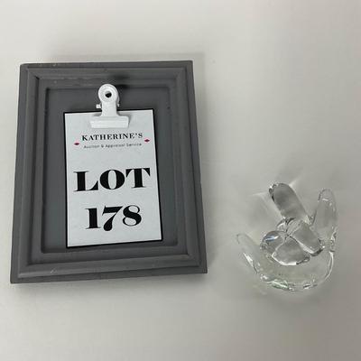 -178- MARKED | Love Sign Clear Glass | Davis WV Artist Signed