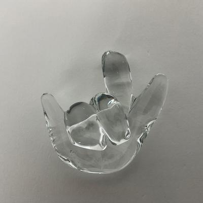 -178- MARKED | Love Sign Clear Glass | Davis WV Artist Signed