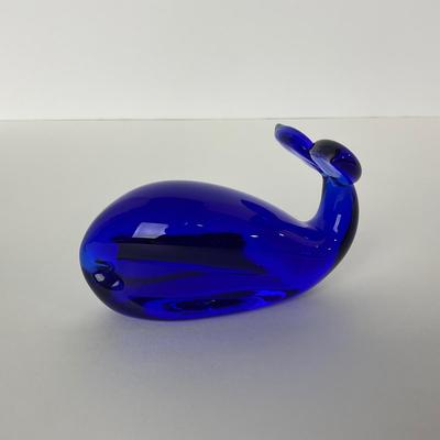 -182- PILGRIM | Viking Glass Blue Whale Paperweight