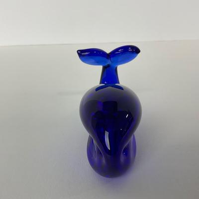 -182- PILGRIM | Viking Glass Blue Whale Paperweight
