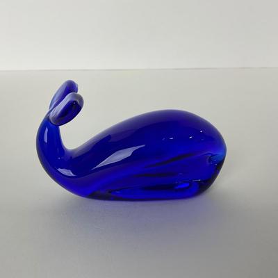-182- PILGRIM | Viking Glass Blue Whale Paperweight