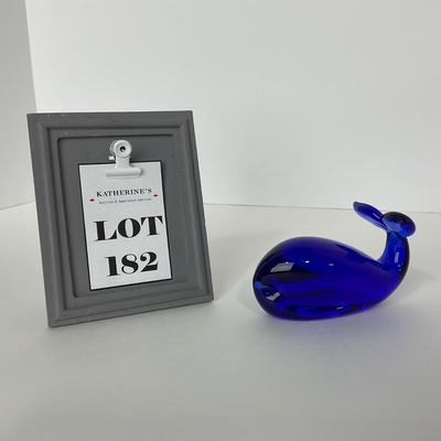 -182- PILGRIM | Viking Glass Blue Whale Paperweight