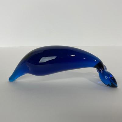 -183- RAINBOW GLASS CO. | Blue Minimalist Dolphin