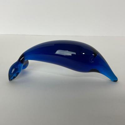 -183- RAINBOW GLASS CO. | Blue Minimalist Dolphin