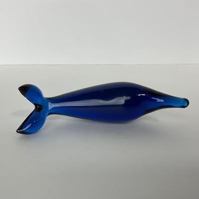 -183- RAINBOW GLASS CO. | Blue Minimalist Dolphin