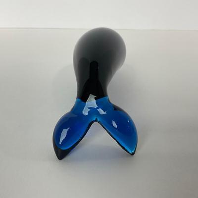 -183- RAINBOW GLASS CO. | Blue Minimalist Dolphin