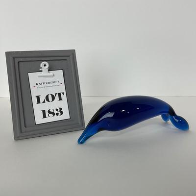 -183- RAINBOW GLASS CO. | Blue Minimalist Dolphin