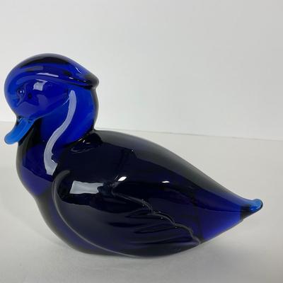 -186- HEISEY | By Imperial Marked Cobalt Blue Wood Duck