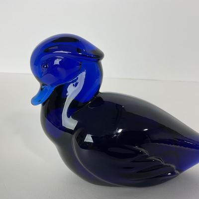 -186- HEISEY | By Imperial Marked Cobalt Blue Wood Duck