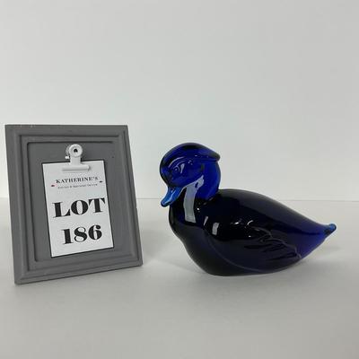 -186- HEISEY | By Imperial Marked Cobalt Blue Wood Duck