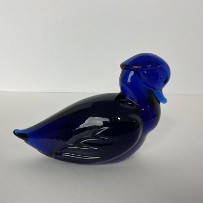-186- HEISEY | By Imperial Marked Cobalt Blue Wood Duck