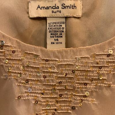 Radiate in Beige: Amanda Smith Size 14 Sequin Shell and Blazer Set