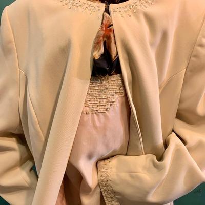 Radiate in Beige: Amanda Smith Size 14 Sequin Shell and Blazer Set