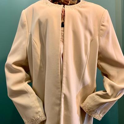 Radiate in Beige: Amanda Smith Size 14 Sequin Shell and Blazer Set
