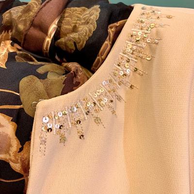 Radiate in Beige: Amanda Smith Size 14 Sequin Shell and Blazer Set