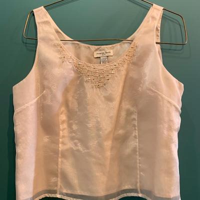 Radiate in Beige: Amanda Smith Size 14 Sequin Shell and Blazer Set