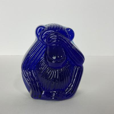 -195- VIKING | See No Evil Blue Monkey | Paperweight