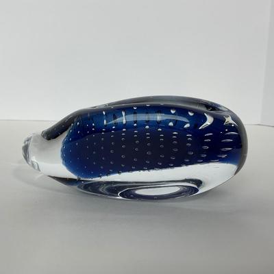-198- VIKING | Controlled Bubble Blue Whale Paperweight