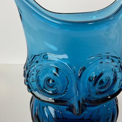 -199- VIKING | Rainbow Glass Co. Blue Owl Vase
