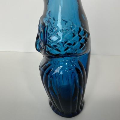 -199- VIKING | Rainbow Glass Co. Blue Owl Vase