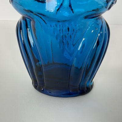 -199- VIKING | Rainbow Glass Co. Blue Owl Vase