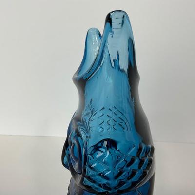 -199- VIKING | Rainbow Glass Co. Blue Owl Vase