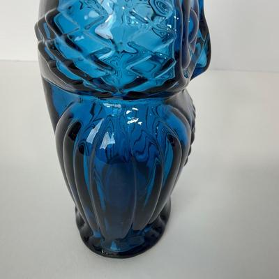 -199- VIKING | Rainbow Glass Co. Blue Owl Vase