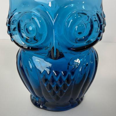 -199- VIKING | Rainbow Glass Co. Blue Owl Vase