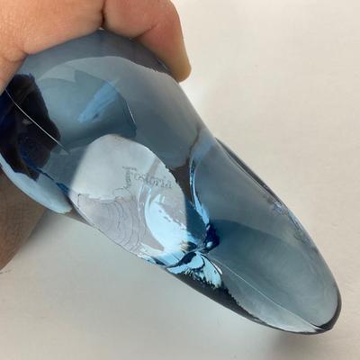 -208- FOSTORIA | Marked Ice Blue Glass Rabbit
