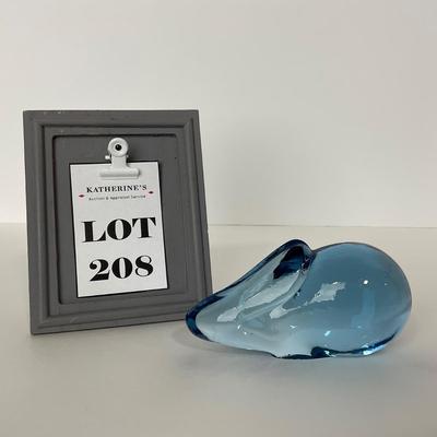 -208- FOSTORIA | Marked Ice Blue Glass Rabbit
