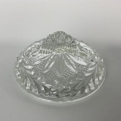 -214- GLASSWARE | Clear Glass Candy/Powder Dish With Lid