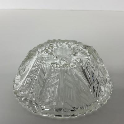 -214- GLASSWARE | Clear Glass Candy/Powder Dish With Lid