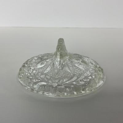 -214- GLASSWARE | Clear Glass Candy/Powder Dish With Lid