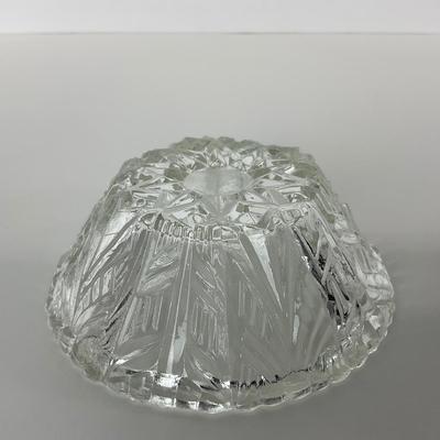 -214- GLASSWARE | Clear Glass Candy/Powder Dish With Lid