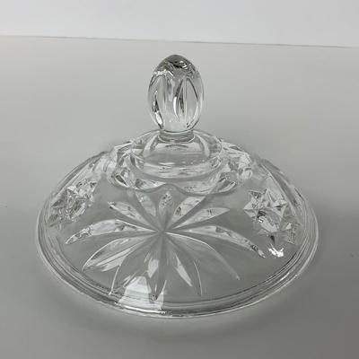 -215- ANCHOR HOCKING | Early American Precut Star Of David Dish With Lid
