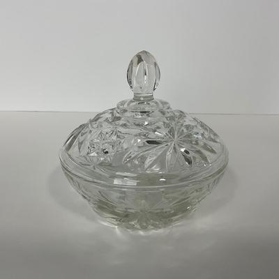 -215- ANCHOR HOCKING | Early American Precut Star Of David Dish With Lid