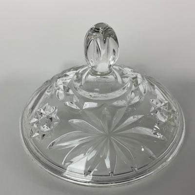 -215- ANCHOR HOCKING | Early American Precut Star Of David Dish With Lid
